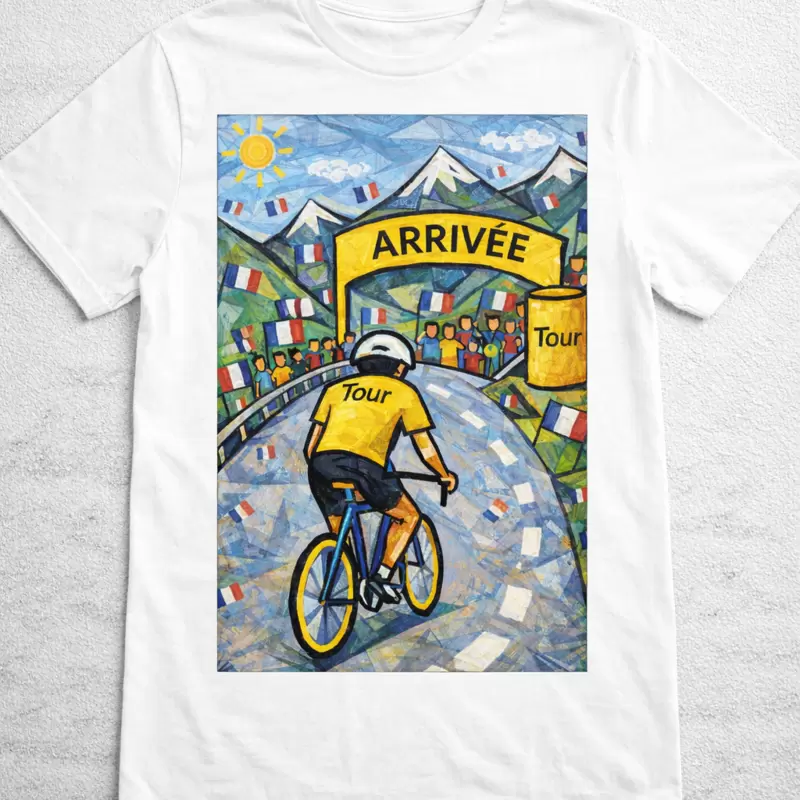 Maillot amarillo ciclista Camiseta estilo cubista