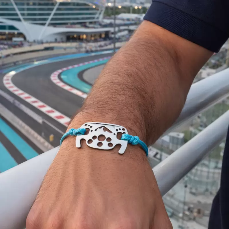 Bracciale Volante Formula 1 in acciaio con circuito di Yas Marina Abu Dhabi