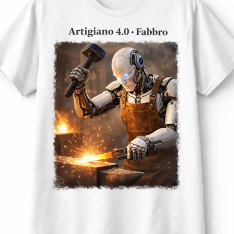 T-shirt CIRCUITI Artigiani Umanoidi Fabbro Design Futuristico Robotico