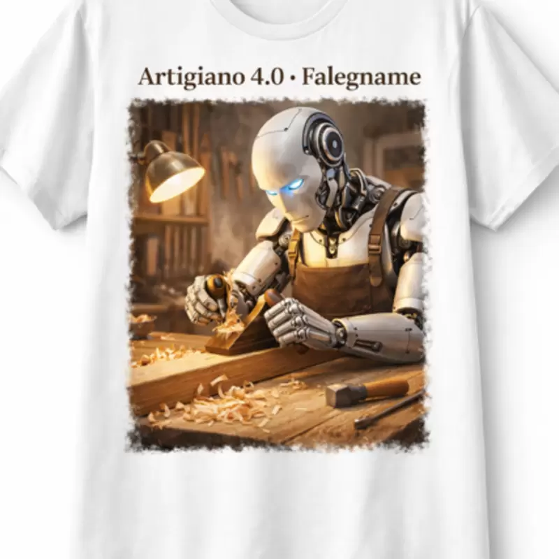 T-shirt CIRCUITI Humanoid Craftsmen Carpenter Robotic Futuristic Design