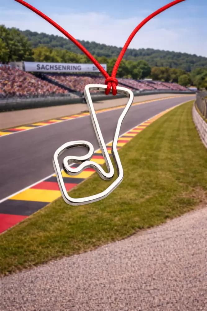 Ciondolo circuito Sachsenring in acciaio   