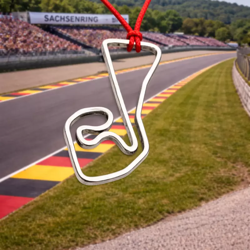 Ciondolo circuito Sachsenring in acciaio 