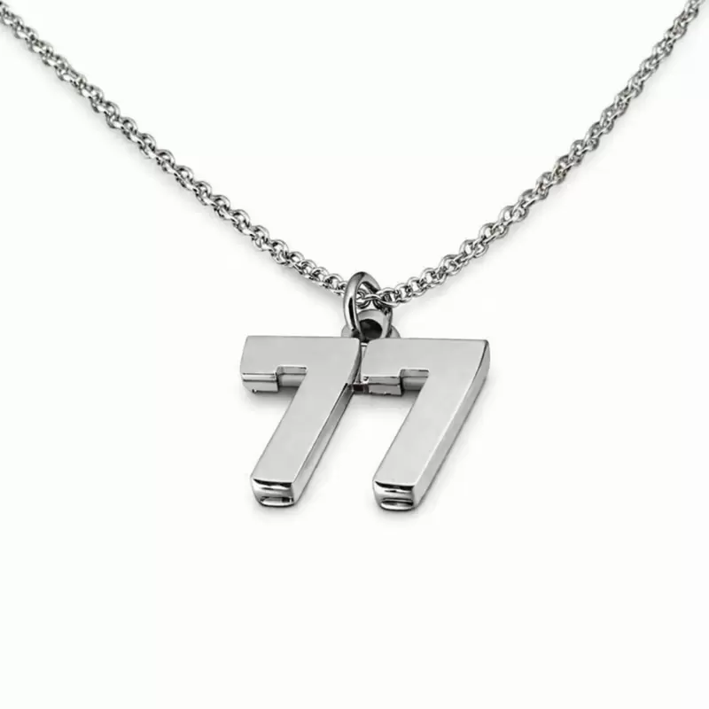 Colgante n&uacute;mero 77 de acero