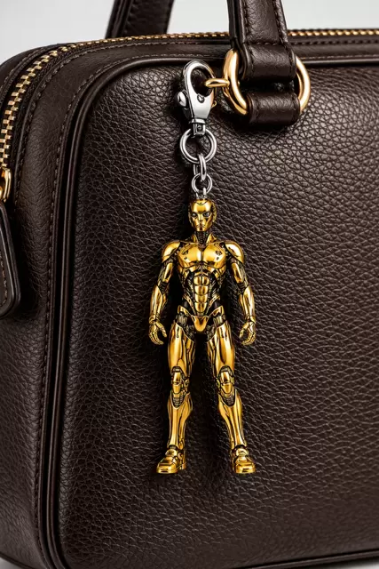 Charm gioiello tecnologico Umanoide oro per borsa  