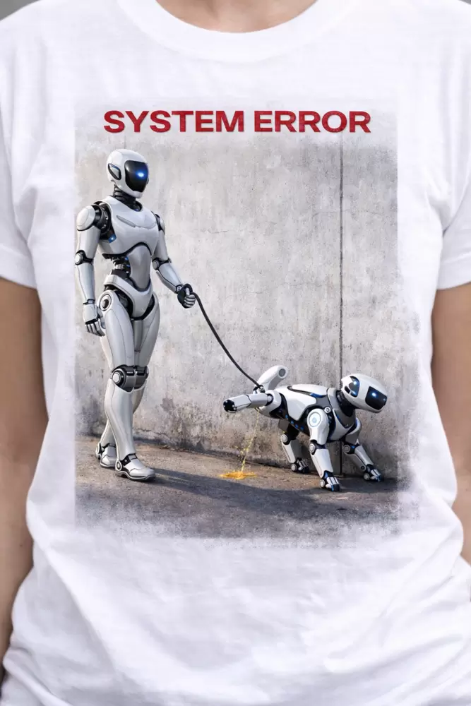 T-shirt Umanoide Cane Robotico SYSTEM ERROR  