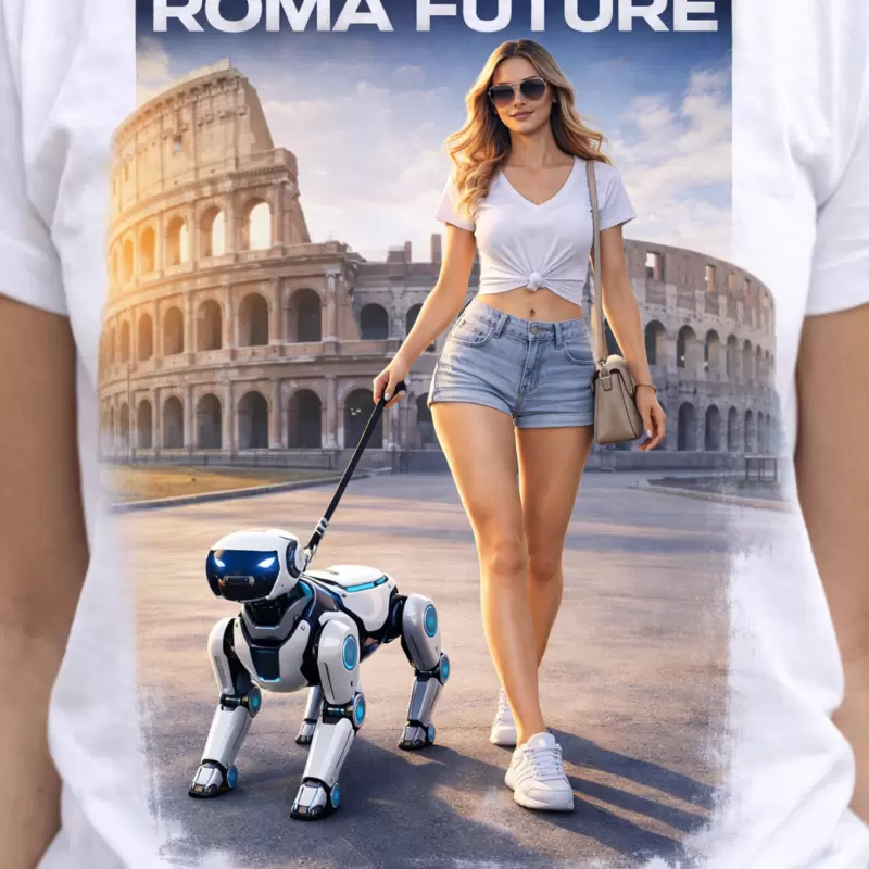 T-shirt cane robotico ROMA FUTURE