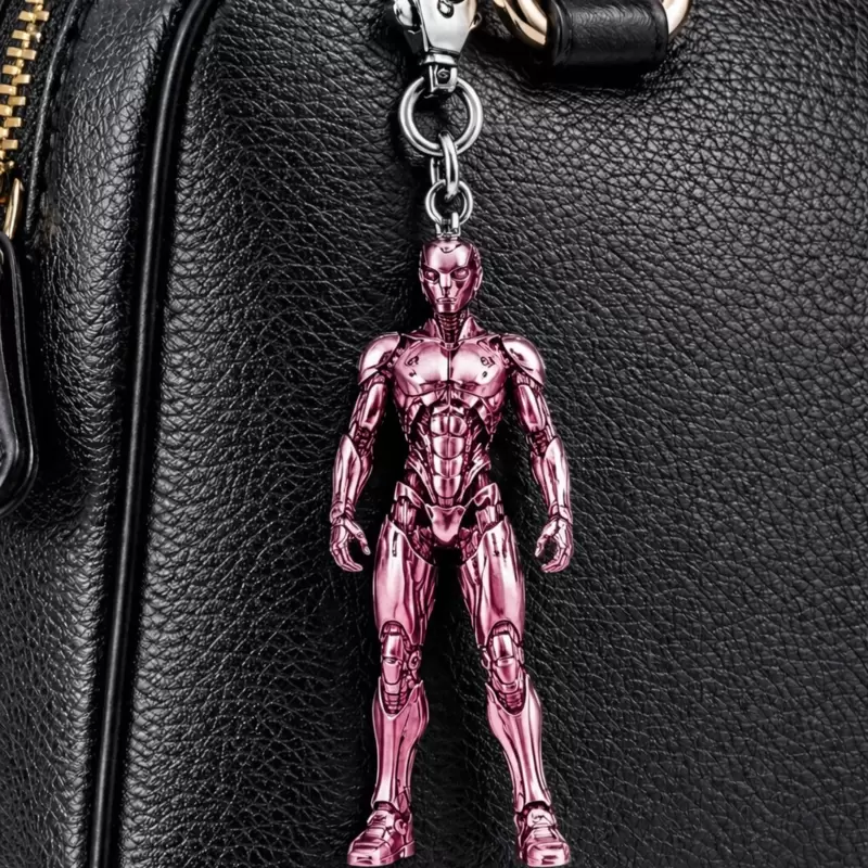 Amuleto de tecnologia CIRCUITI humanoide cor-de-rosa para mala de m&atilde;o