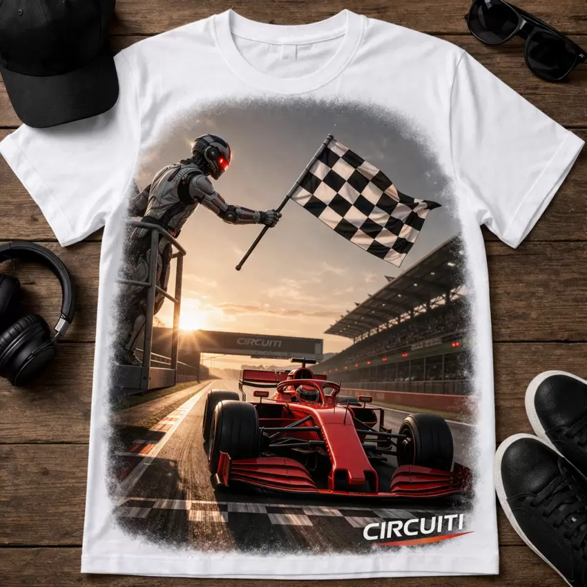 T-shirt Humanoid Checkered Flag  
