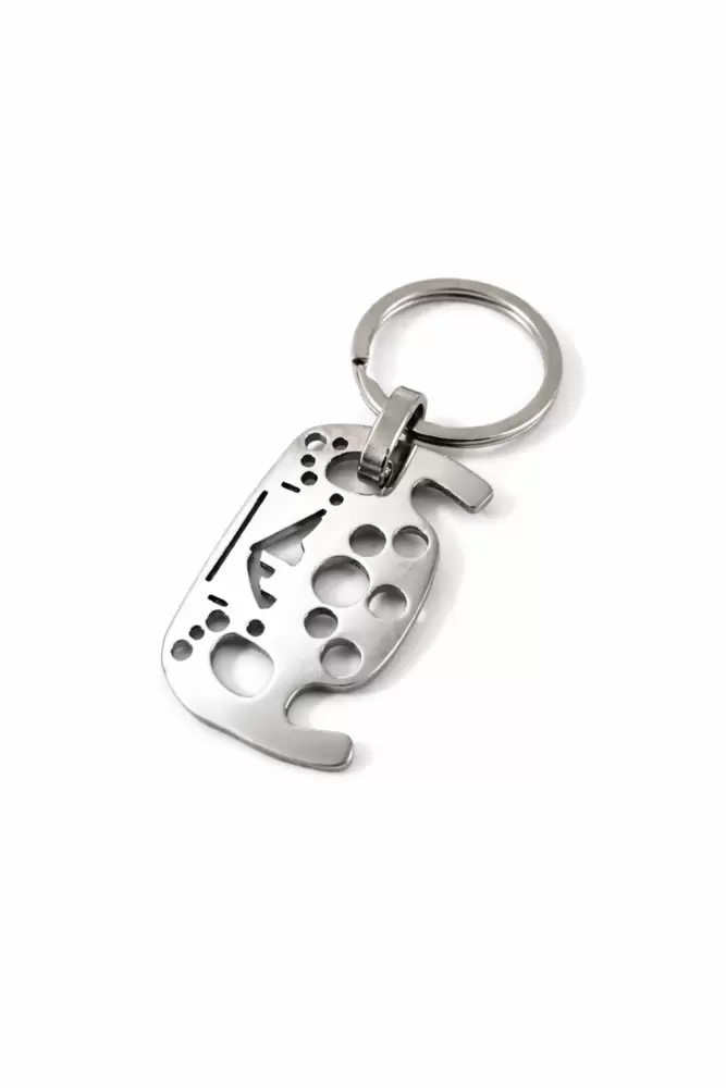 Portachiavi personalizzabile Volante F1 in acciaio con silhouette circuito Yas Marina  