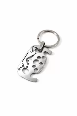 Portachiavi personalizzabile Volante F1 in acciaio con silhouette circuito Yas Marina 