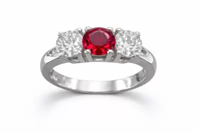 925 sterling silver trilogy ring with cubic zirconia colors Monaco flag 