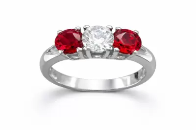 925 sterling silver trilogy ring with cubic zirconia colors Monaco flag 