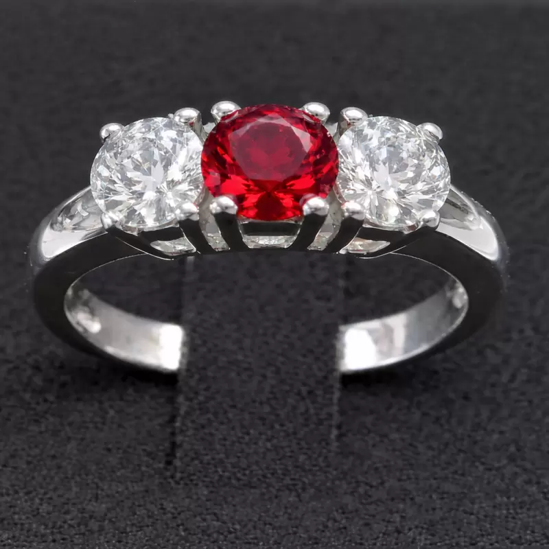 Anello trilogy in argento 925 con zirconi colori bandiera Monaco