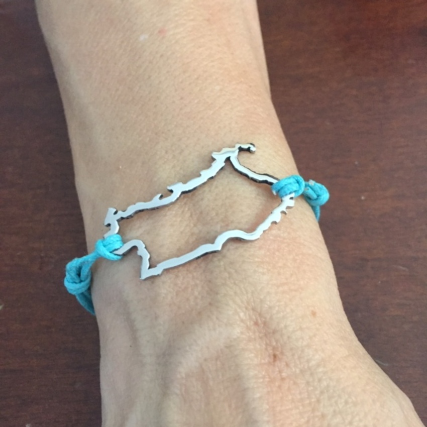 Bracciale con Silhouette Isola della Sardegna in Acciaio  