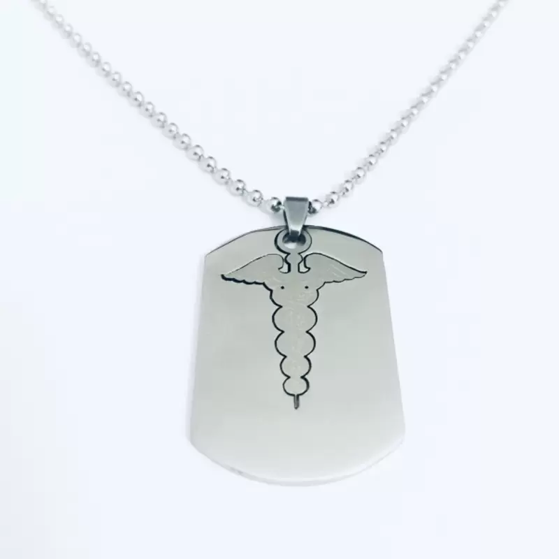 Collana con Caduceo in acciaio 