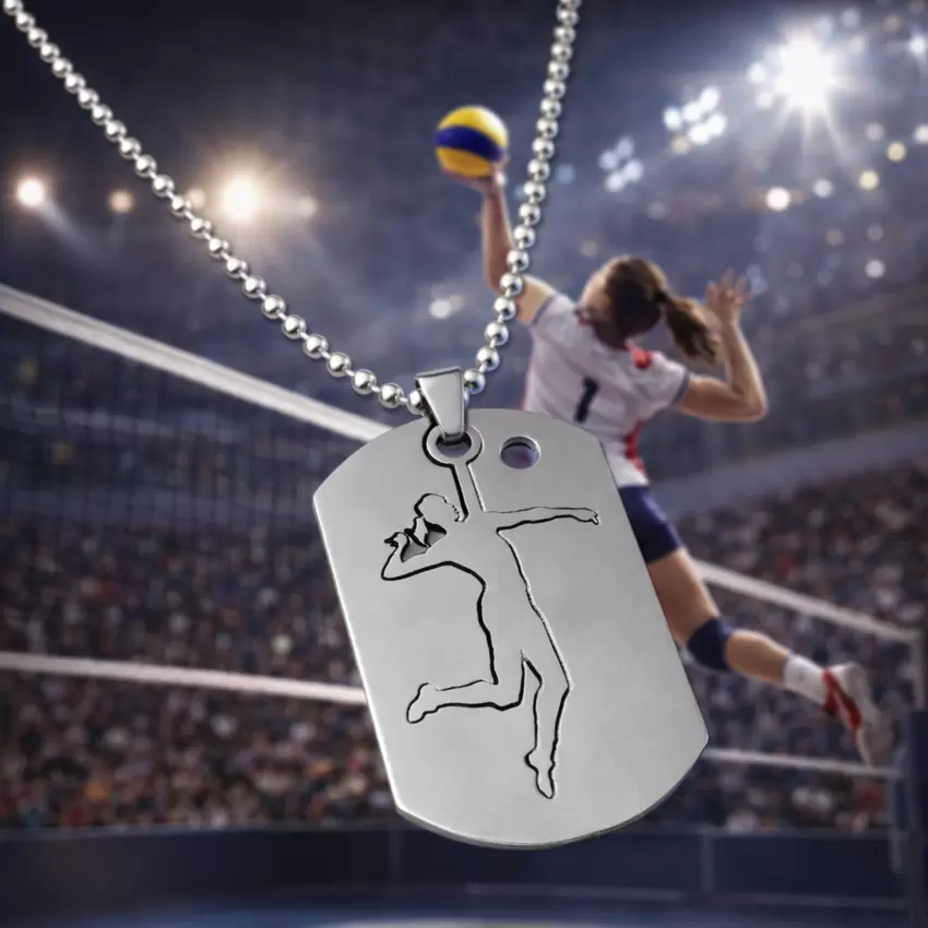 Piastra stile marines pallavolista donna in Acciaio Personalizzabile  