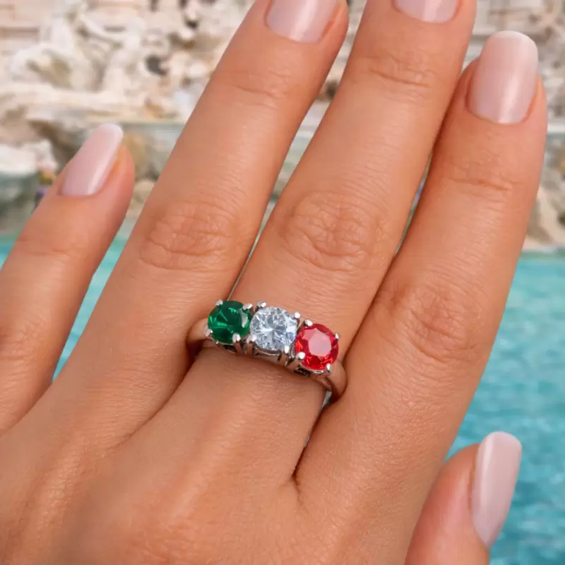 Anillo Trilogy "Forza Italia" de plata de ley