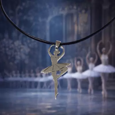 Passe' Ballerina-Anhänger aus Stahl 