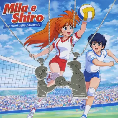Ciondolo in Acciaio Lui e Lei  Modello Mila e Shiro 2 Cuori nella Pallavolo  
