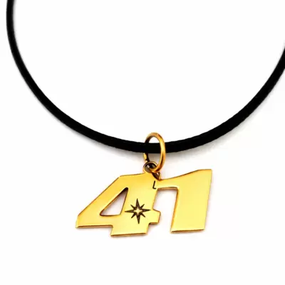 Ciondolo in Acciaio Inox Placcato Oro 18kt Numero 41 Aleix Espargaro' 