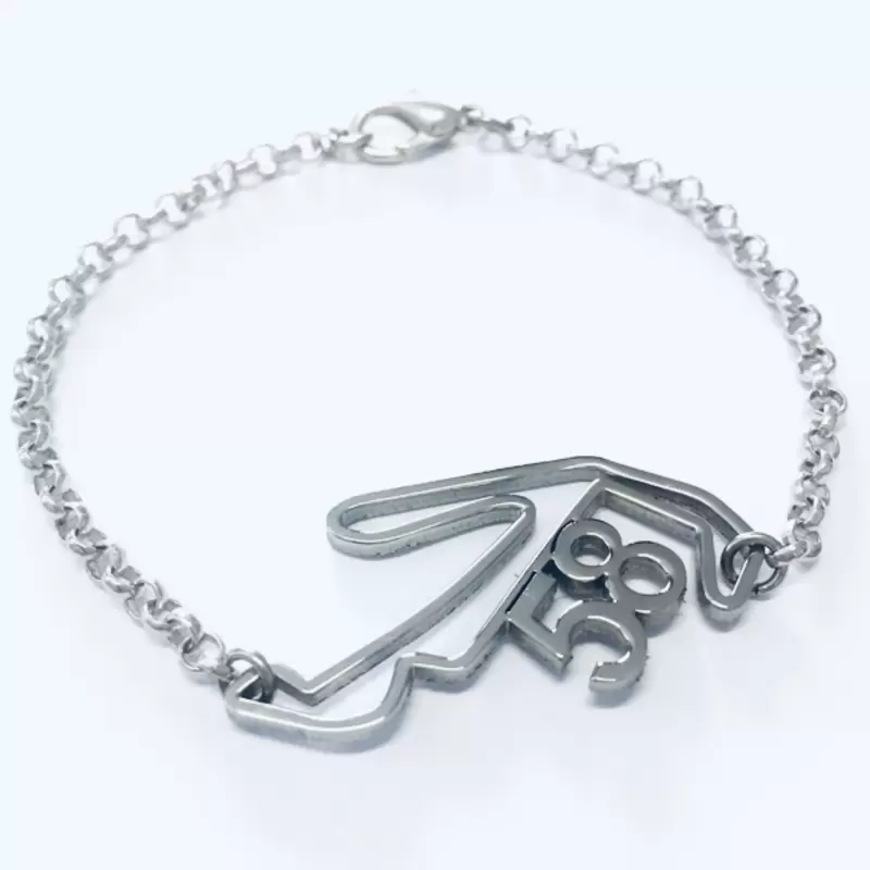 Bracciale in Acciaio Circuito di Misano con 58 con Catena Rolo'