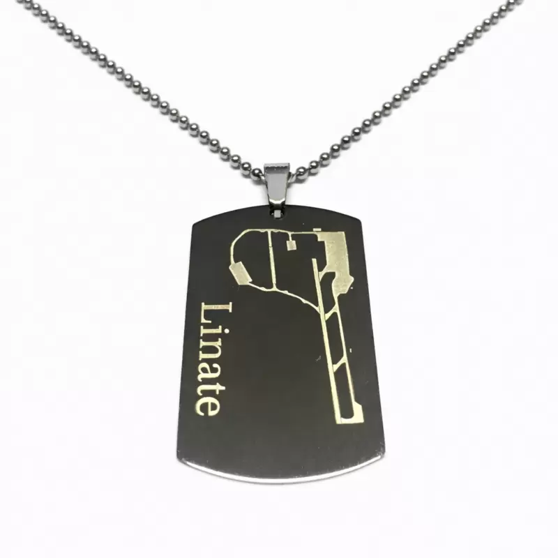 Ciondolo Piastra con Pista di Linate in acciaio
