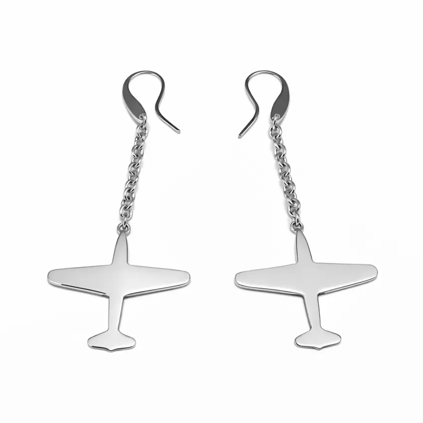 Stahl-Flugzeug-Tropfen-Ohrringe  
