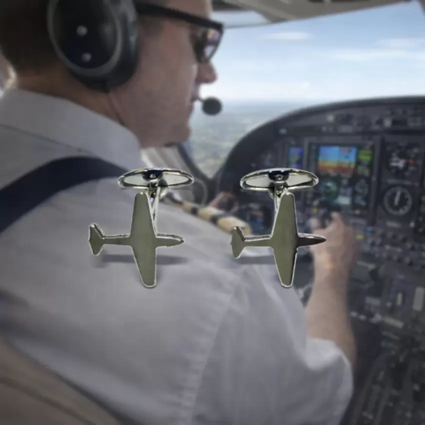 Gemelli con Aerei in Acciaio Inox personalizzabili  