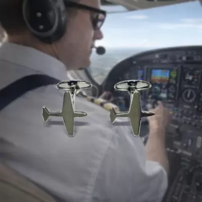 Gemelli con Aerei in Acciaio Inox personalizzabili 