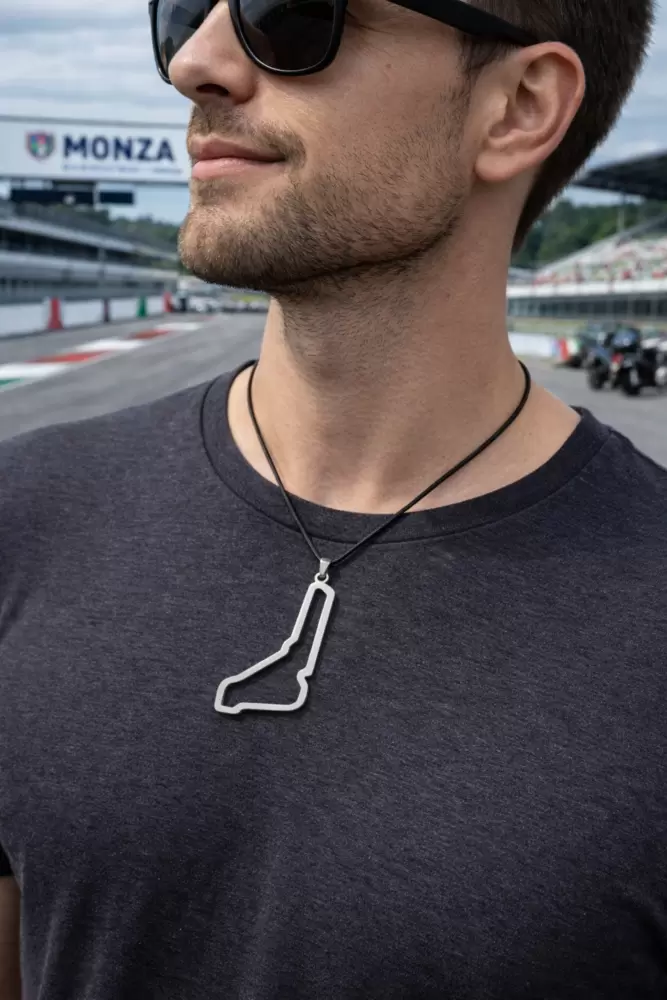 Ciondolo Circuito di Monza in acciaio grandezza 50mm.  