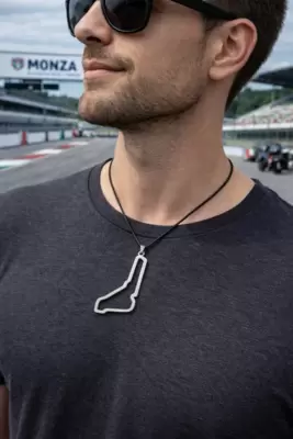 Ciondolo Circuito di Monza in acciaio grandezza 50mm. 