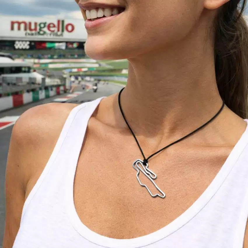 Ciondolo in Acciaio circuito del Mugello 40 mm   