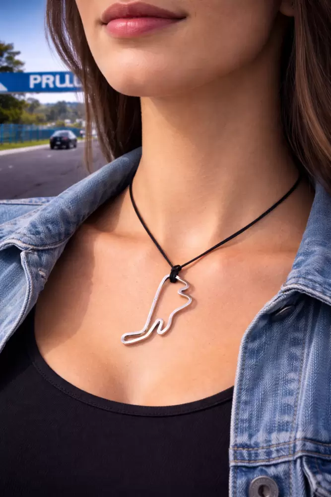 Pendente Phillip Island 40 mm em aço e diamantes  