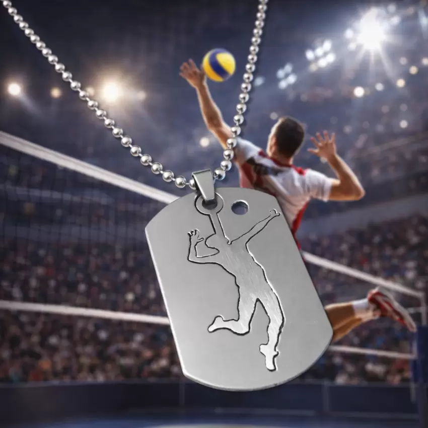 Collana pallavolista uomo in Acciaio  